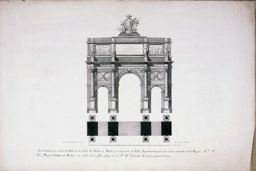 COLECCION DE ESTAMPAS LITOGRAFICAS, QUE REPRESENTAN LOS MONUMENTOS ERIGIDOS ... DE MADRID EN EL AÑO DE 1829, CON MOTIVO DEL FELIZ ENLACE DE ... D. FERNANDO VII CON ... DOÑA MARIA CRISTINA DE BORBON 