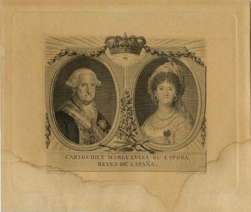 CARLOS IIII Y MARIA LUISA SU ESPOSA REYES DE ESPAÑA