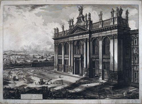 VEDUTA della Facciata della Basilica di S. Giovanni Laterano, Architettura di Alessandro Gallilei