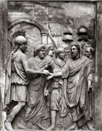 Relieve de la entrada de Adriano en Roma