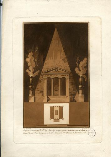 Cenotafio que á la memoria del Dr. Dn. Josef Severo Lopez se erigió a expensas de sus discipulos para las exequias que celebraron el día 17 de Marzo de este presente año de 1808 en el Convento de P.P. Dominicos de Santo Tomas de esta Corte