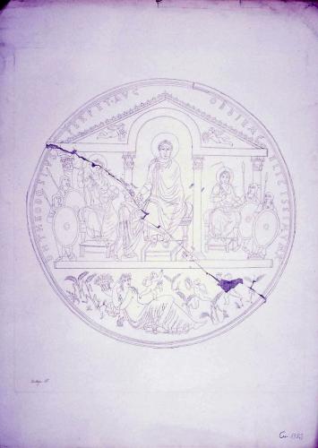 [DISCO de Theodosio el grande : que se encontró en Almendralejo el año de 1847, y se conserva en la Real Academia de la Historia]