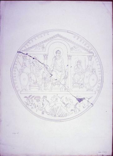 [DISCO de Theodosio el grande : que se encontró en Almendralejo el año de 1847, y se conserva en la Real Academia de la Historia]