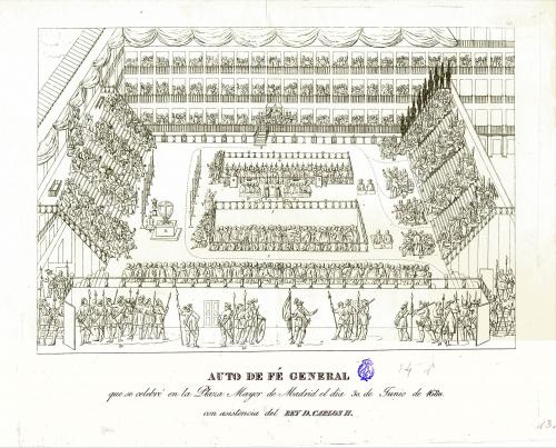 AUTO DE FÉ GENERAL que se celebró en la Plaza Mayor de Madrid el dia 30 de Junio de 1680 con asistencia del REY D. CARLOS II