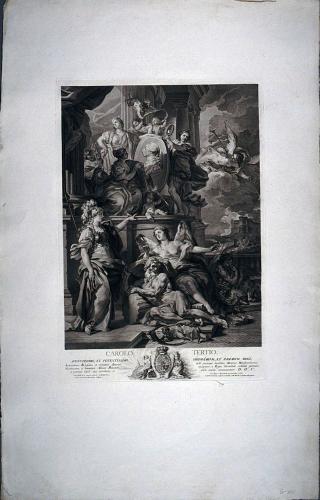 Alegoría : la Historia escribiendo los hechos del rey Carlos III