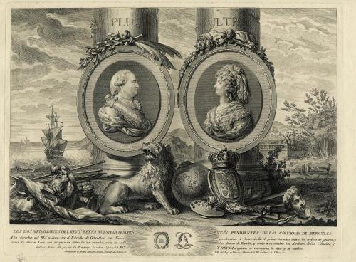 [Medallones con los bustos de Carlos IV y Mª Luisa de Borbón]
