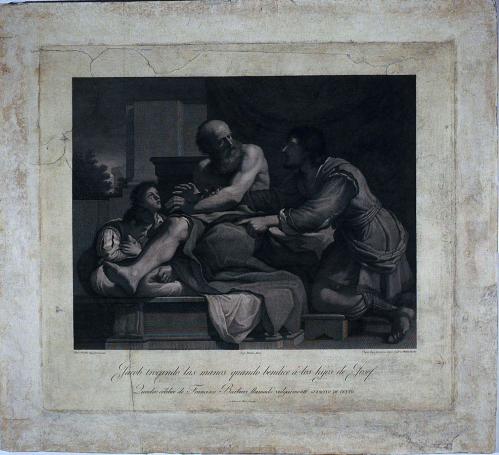 Jacob trocando las manos quando bendice á los hijos de Josef : Quadro célebre de Francisco Barbieri llamado vulgarmente GUERCINO DE CENTO