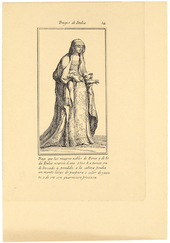 Trage que las mugeres nobles de Roma y de toda Italia  usaron en el año 1300