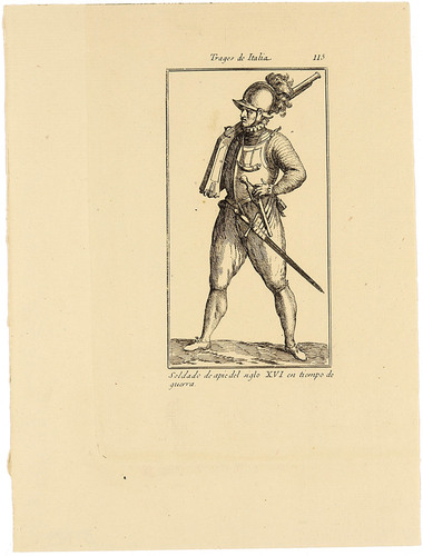 Soldado de apie el siglo XVI en tiempo de guerra
