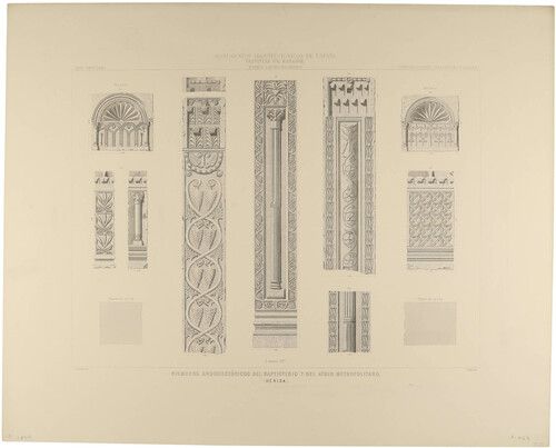 Badajoz. Mérida. Fragmentos arquitectónicos del Baptisterio y del Atrio metropolitano 