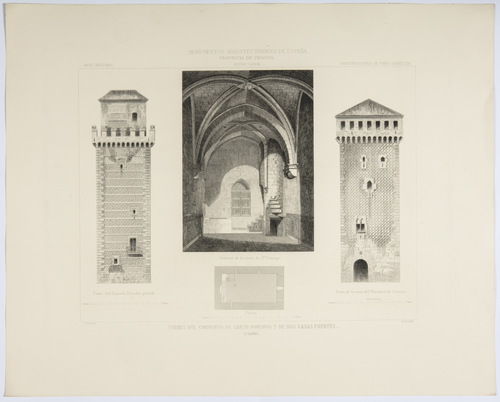 Segovia.Torres del convento de Santo Domingo y de dos casas fuertes