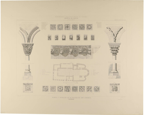 Segovia. Planta y detalles de la Iglesia de San Lorenzo