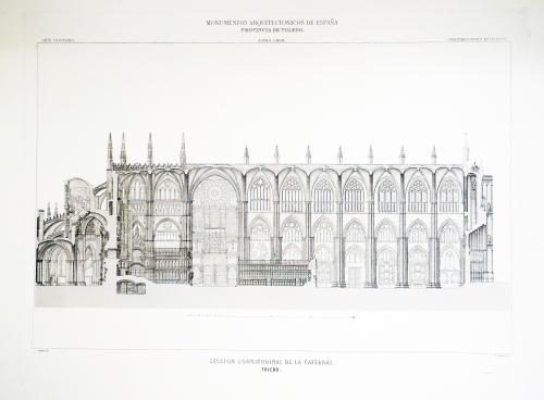 Toledo. Sección longitudinal de la Catedral