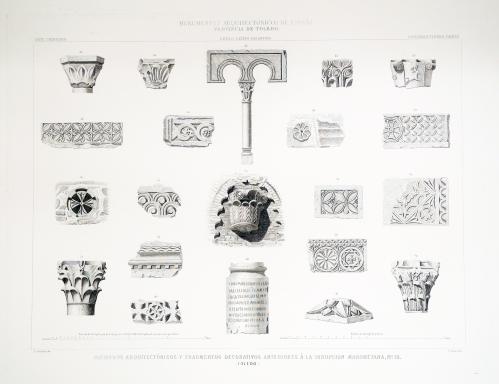 Toledo. Miembros arquitectónicos y fragmentos decorativos anteriores a la irrupción mahometana Nº III