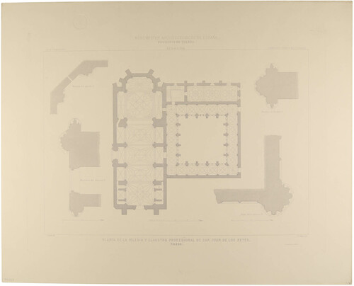 Toledo. Planta de la iglesia y claustro procesional de San Juan de los Reyes