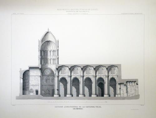 Salamanca. Sección longitudinal de la Catedral Vieja