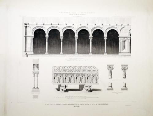 Burgos.  Claustrillas y sepulcro del monasterio de Santa María la Real de las Huelgas