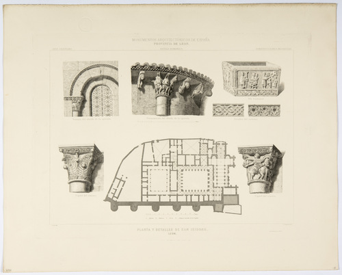 León.  Planta y detalles de San Isidoro