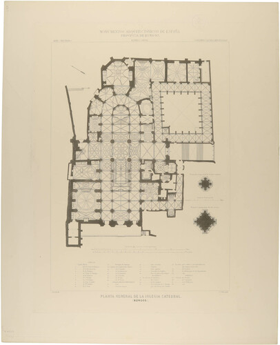 Burgos. Planta general de la iglesia Catedral