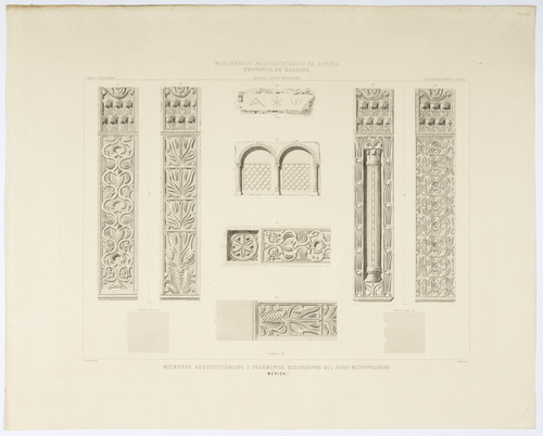 Badajoz. Mérida. Miembros arquitectónicos y fragmentos decorativos del atrio metropolitano 