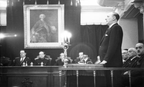 TOMA DE POSESIÓN DEL MARQUÉS DE LOZOYA, DIRECTOR GENERAL DE BELLAS ARTES, DE L APLAZA DE ACADÉMICO NUMERARIO DE LA REAL ACADEMIA DE BELLAS ARTES DE SAN FERNANDO.