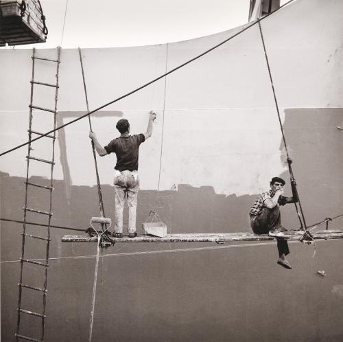 Pintando el barco. (Las Palmas de Gran Canaria)