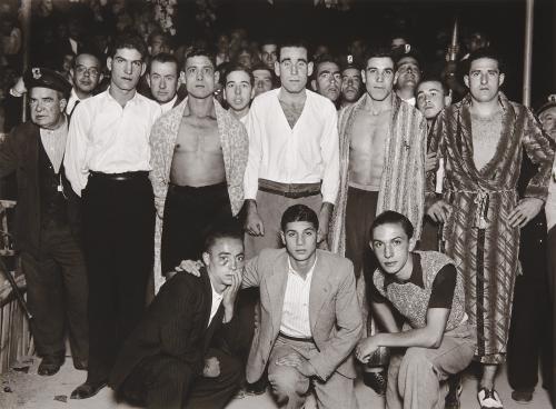 Adolfo Rodríguez, Antonio Rodríguez, Gregorio Villalba, Raimundo Palero, Moliné, Carlos Cuervo y Amezúa, campeones del Cinturón de Madrid de Boxeo
