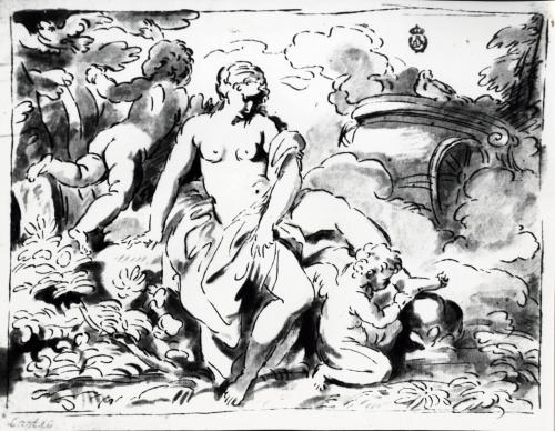 Estudio de un amorcillo sacándole una espina del pie a Venus (Carlo Maratti)