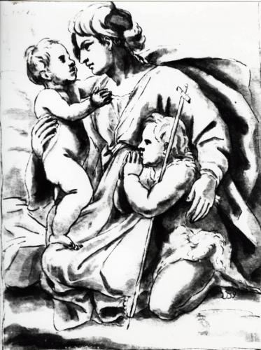 Estudio de la Virgen con el Niño y San Juanito (Felipe de Castro)