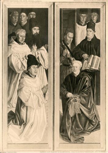 NUÑO GONSALVES: detalles de las pinturas del Altar de San Vicente, en la Catedral de Lisboa.