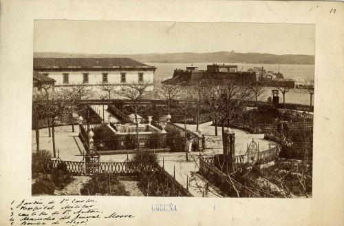La Coruña. Jardín de San Carlos. Hospital Militar. Castillo de San Antón. Mausoleo del general  Moore. 