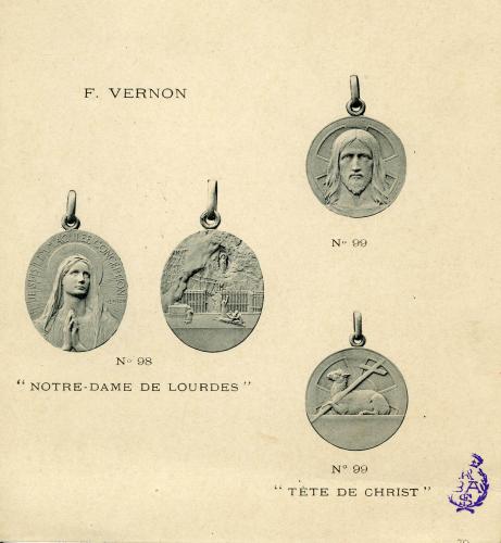 Virgen de Lourdes (medallas de F. Vernon)