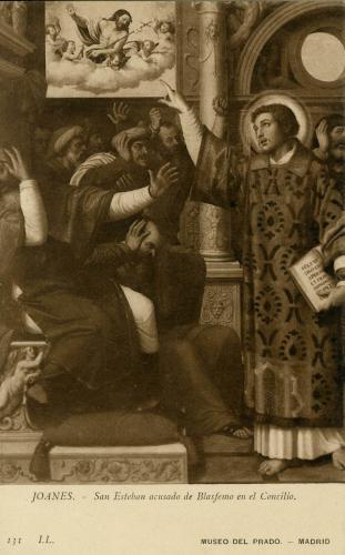 San Esteban acusado de blasfemo en el Concilio (Juan de Juanes)