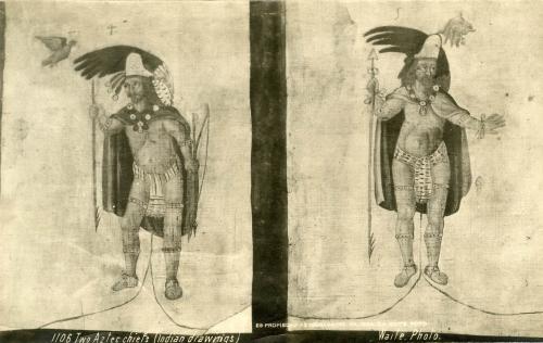 Dibujos de dos jefes aztecas
