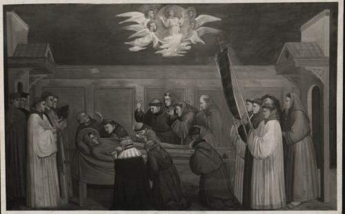 La muerte de San  Francisco, copia de un fresco de Giotto (Eugenio Lafuente)