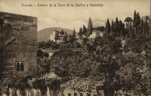 GRANADA. Exterior de la Torre de la Cautiva y Generalife