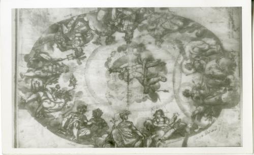 Estudio de la apoteosis de Hércules rodeado por los dioses del Olimpo (Francisco Pacheco)
