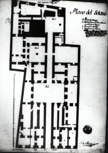 Palacio de Goyeneche. Plano de sótano por Diego de Villanueva