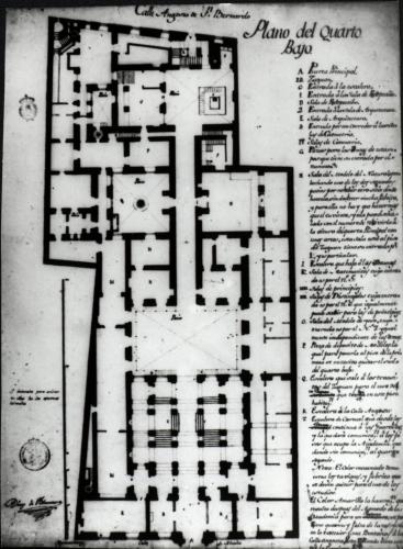 Palacio de Goyeneche. Plano del quarto bajo por Diego de Villanueva