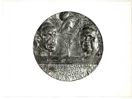 Medalla conmemorativa de la inauguración de la Casa de Velázquez (anverso)