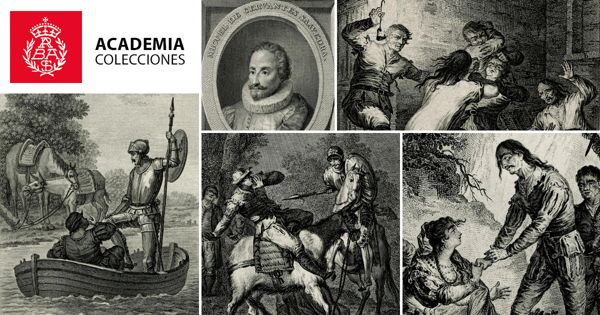 colección de estampas que ilustraron la 4ª edición del Quijote de Cervantes