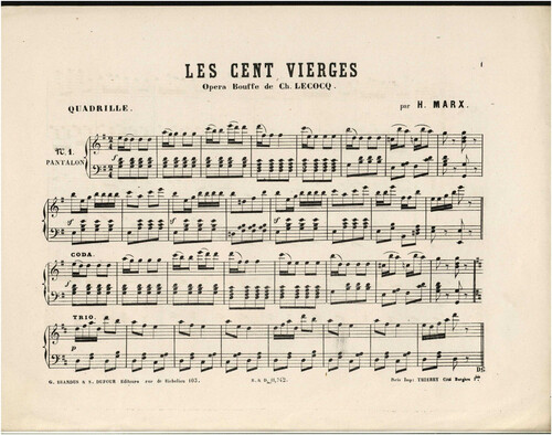 Les cent vierges : opéra bouffe de Ch. Lecocq : quadrille / H. Marx.