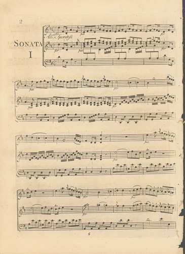 Six sonatas for the piano forte or harpsichord with accompanyments for a violin and bass, op. 2 / composed by J. S. Schroeter.