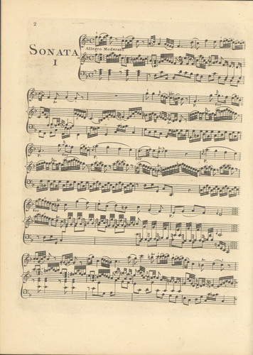 Six sonatas for the harpsichord with accompanyments for a violin or flute & violoncello, op. 5 / composed by Theodor Smith.