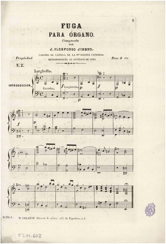 Fuga para órgano, nº 2 / compuesta por J. Ildefonso Jimeno.