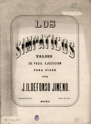 Los simpáticos : valses de fácil ejecución para piano