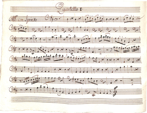 VI quartetti a flauto, violino, viola e violoncello, opa. I [Música manuscrita] / di Cristiano Giuse. Lidarti.