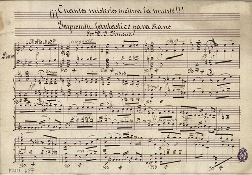 ¡¡¡Cuantos misterios encierra la muerte!!! [Música manuscrita] : impromtu fantástico para piano / por I. Jimeno.