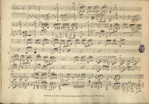 Fantasía a dos manos para piano sur La forza d'il [sic] destino [Música manuscrita] / por Ildefonso Jimeno de Lerma.