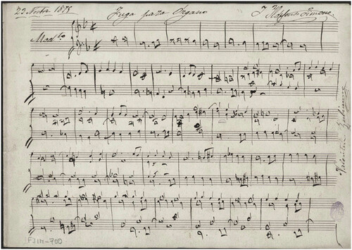 Fuga para órgano [Música manuscrita] / J. Ildefonso Jimeno, Valentín Zubiaurre.